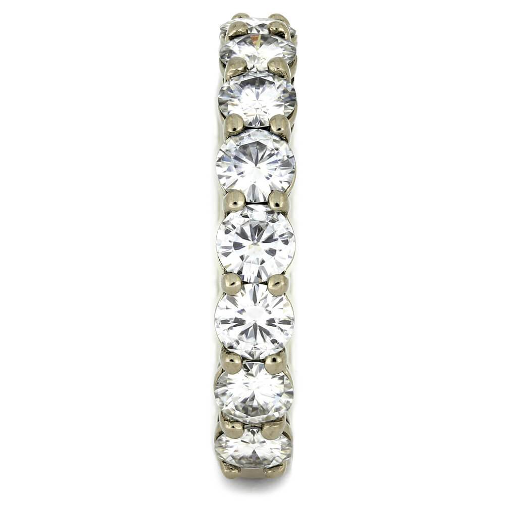 Custom Moissanite Wedding Band Styled in White Gold-2971 - Jewelry by Johan