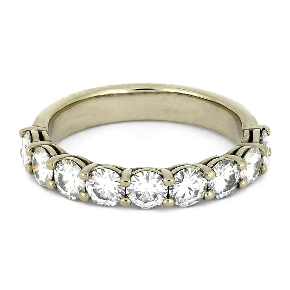 Custom Moissanite Wedding Band Styled in White Gold-2971 - Jewelry by Johan