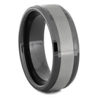 Black Ceramic & Titanium Men's Wedding Band, Two-Tone Ring - Jewelry by Johan