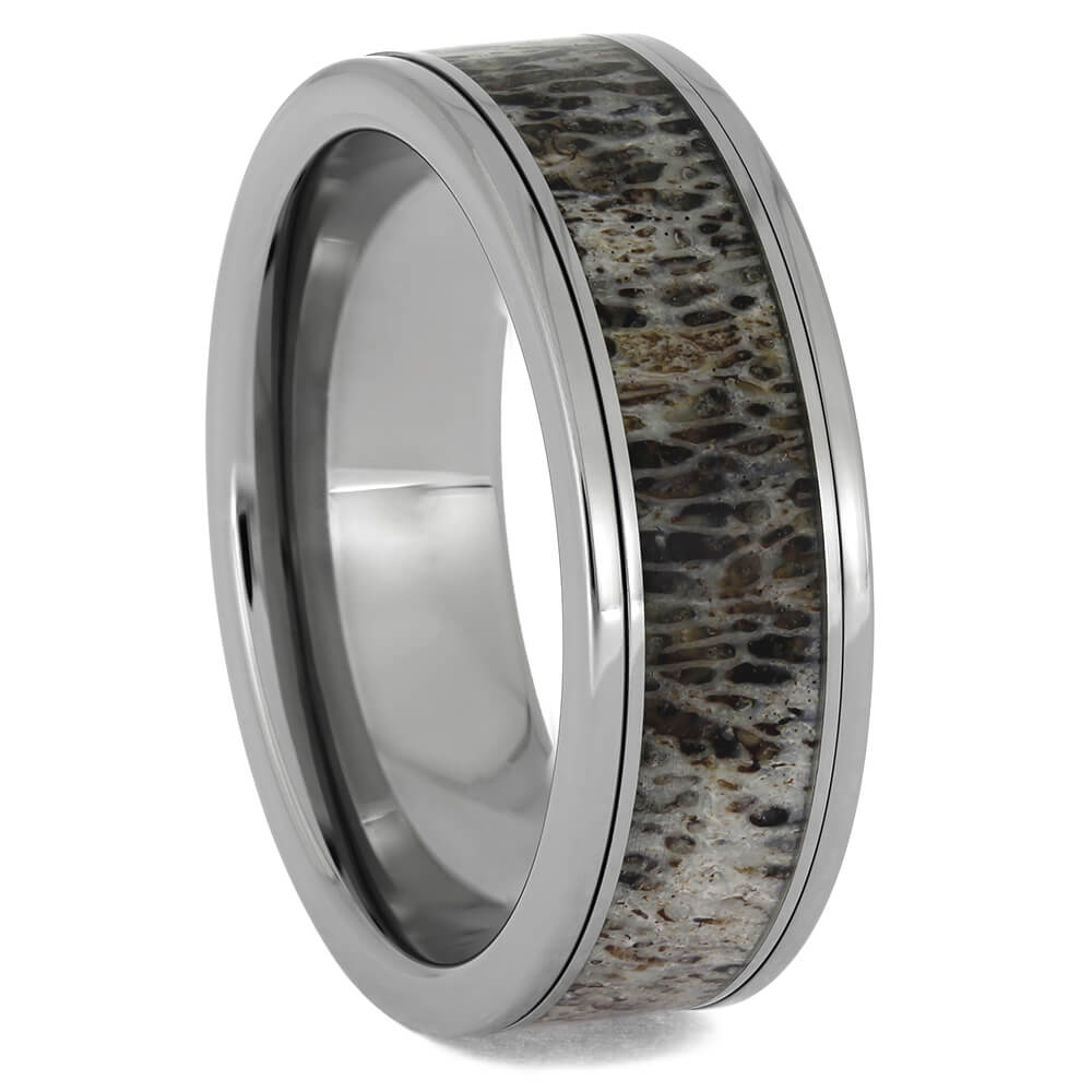 Titanium and Antler Wedding Bands
