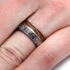 Titanium Wedding Band With Exotic Woods And Antler-3107 - Jewelry by Johan