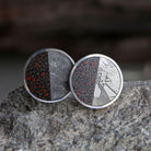 Dinosaur Fossil & Meteorite Round Cuff Links, In Stock-SIG3046 - Jewelry by Johan