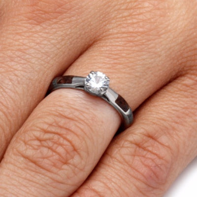 White Sapphire Engagement Ring with Meteorite in White Gold-2108 - Jewelry by Johan
