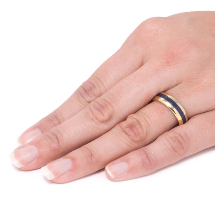 Lapis Lazuli Wedding Band Set