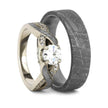 Meteorite Wedding Ring Set