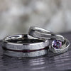 Gibeon Meteorite His and Hers Wedding Ring Set