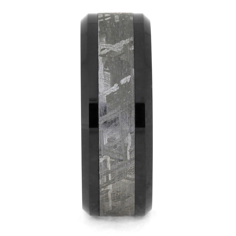 Meteorite Black Ceramic Men's Wedding Band, In Stock-SIG3028 - Jewelry by Johan