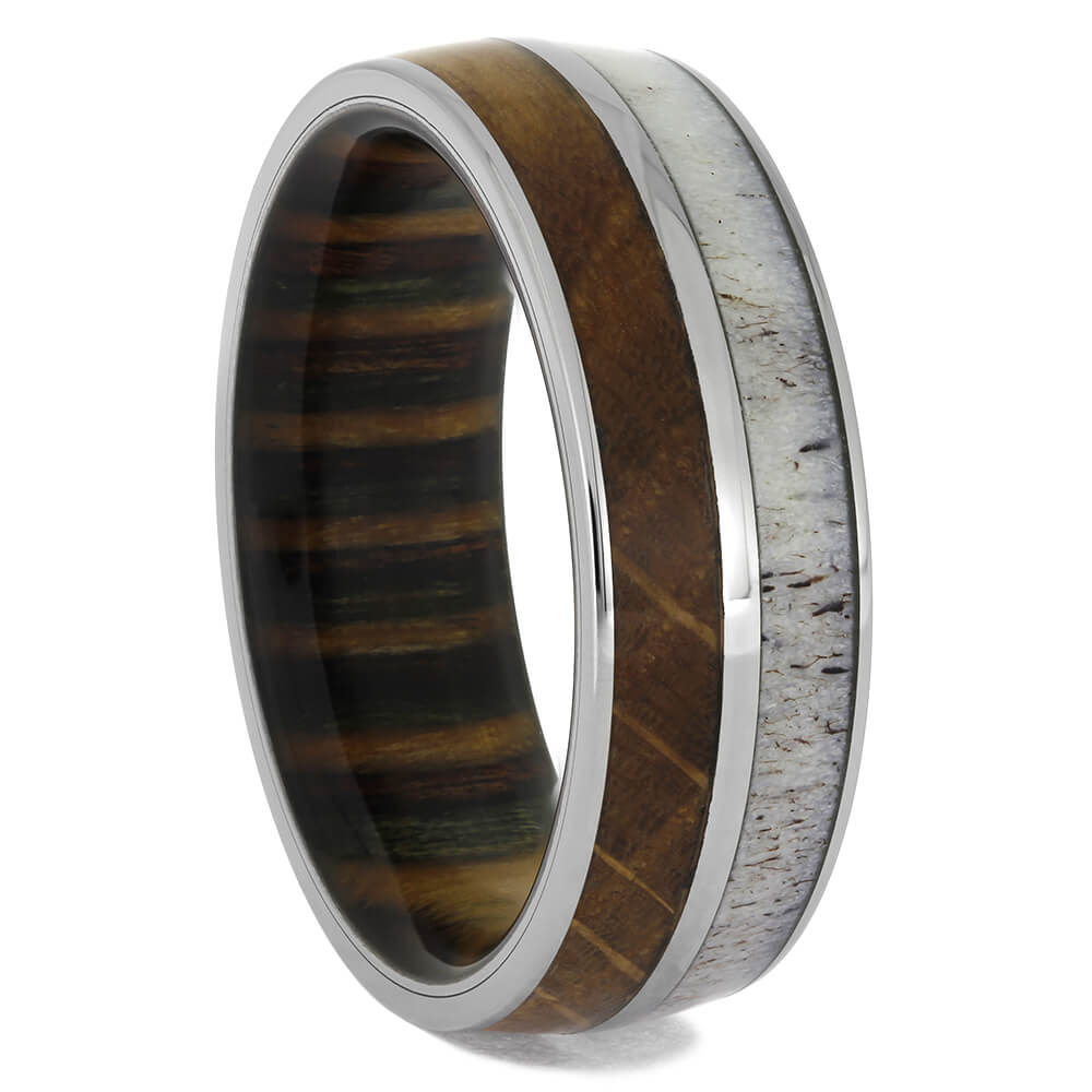 Antler and Wood Wedding Bands