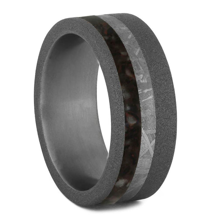 Meteorite and Dinosaur Bone Men's Wedding Band