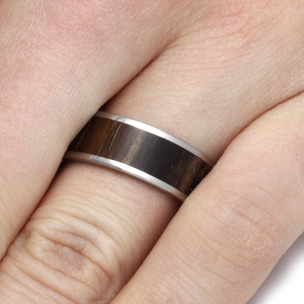 Petrified Wood Ring in Titanium Band, Stone Jewelry-2778 - Jewelry by Johan