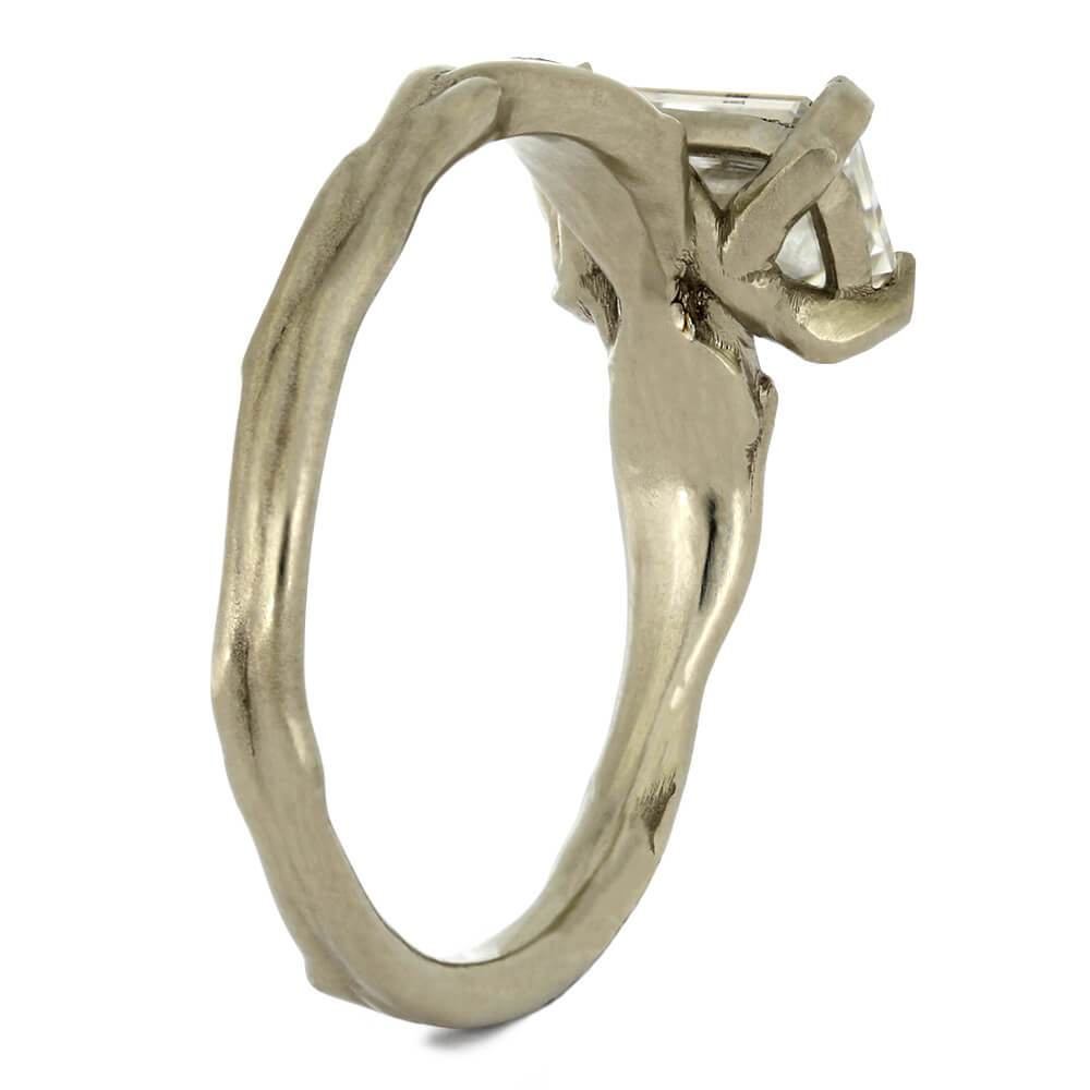 Meteorite Engagement Ring with Forever One Moissanite-3144 - Jewelry by Johan