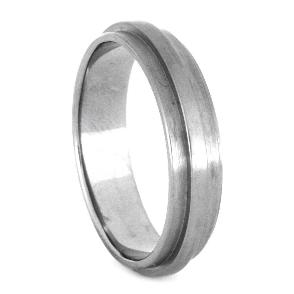 Thin Matte Titanium Ring With Two Step Profile, Size 9.75-RS8680 - Jewelry by Johan