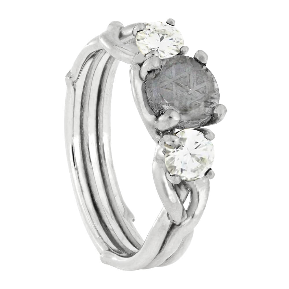 Moissanite & Meteorite Engagement Ring