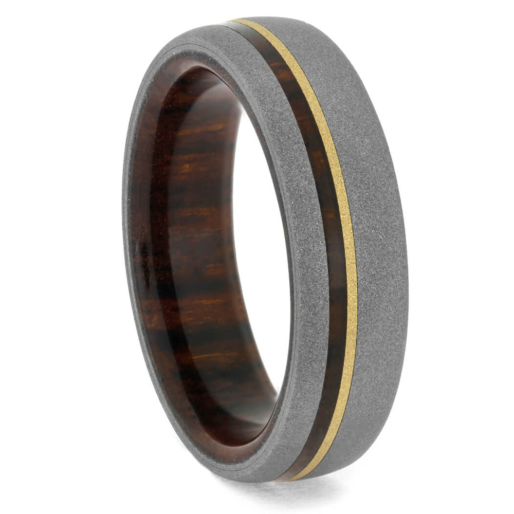 Ironwood Men's Wedding Band With Gold - Jewelry by Johan