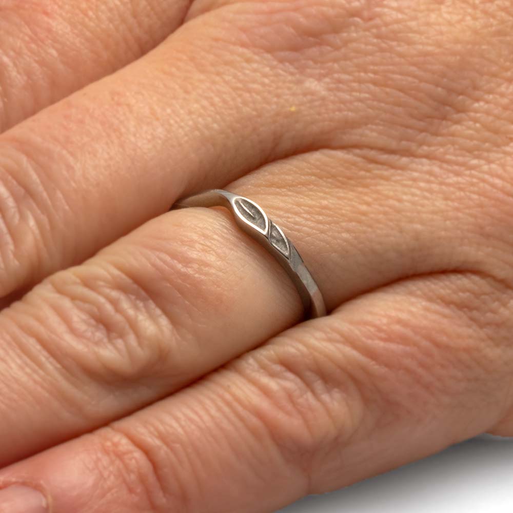 Handmade Leaf Wedding Band