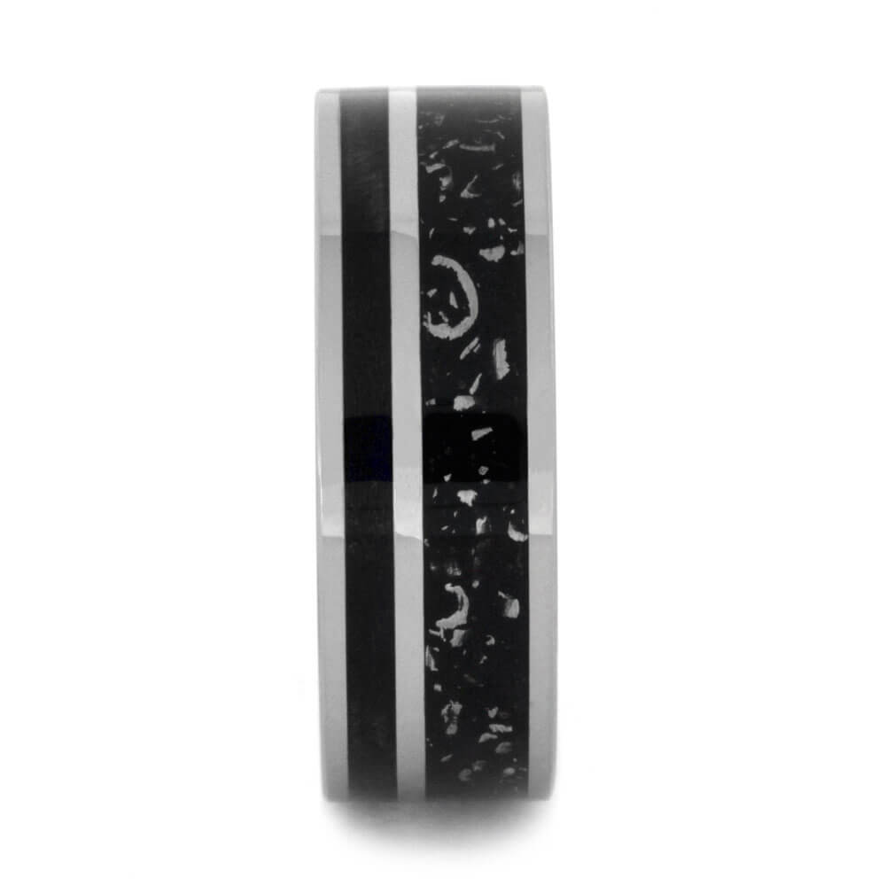 Tungsten Men's Ring With Stardust™ And Wood-3184 - Jewelry by Johan