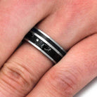 Tungsten Men's Ring With Stardust™ And Wood-3184 - Jewelry by Johan