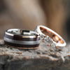 Meteorite Wedding Ring Set