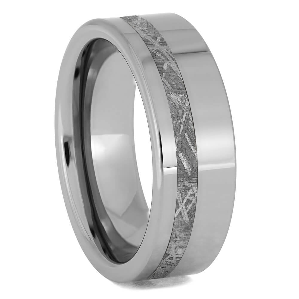 Simple, Meteorite Wedding Band For Men, Tungsten or Titanium - Jewelry by Johan