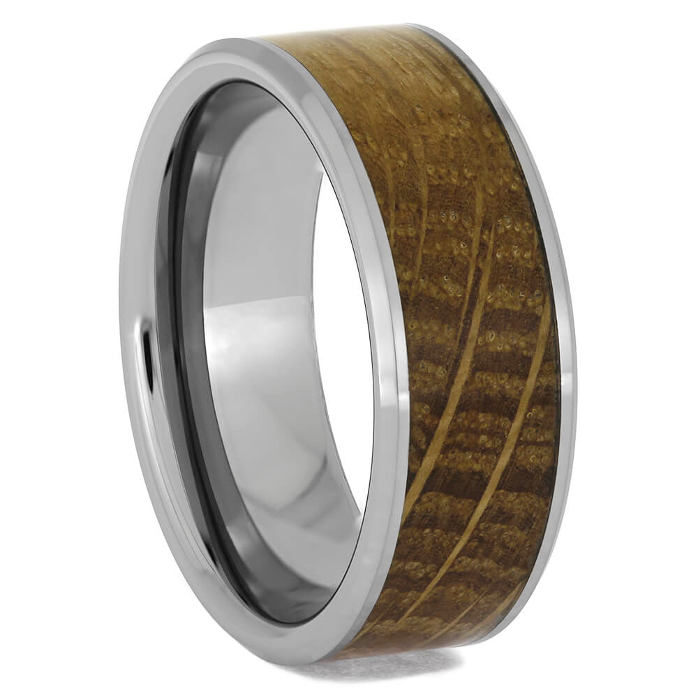 Tungsten & Whiskey Barrel Oak Wood Ring - Jewelry by Johan