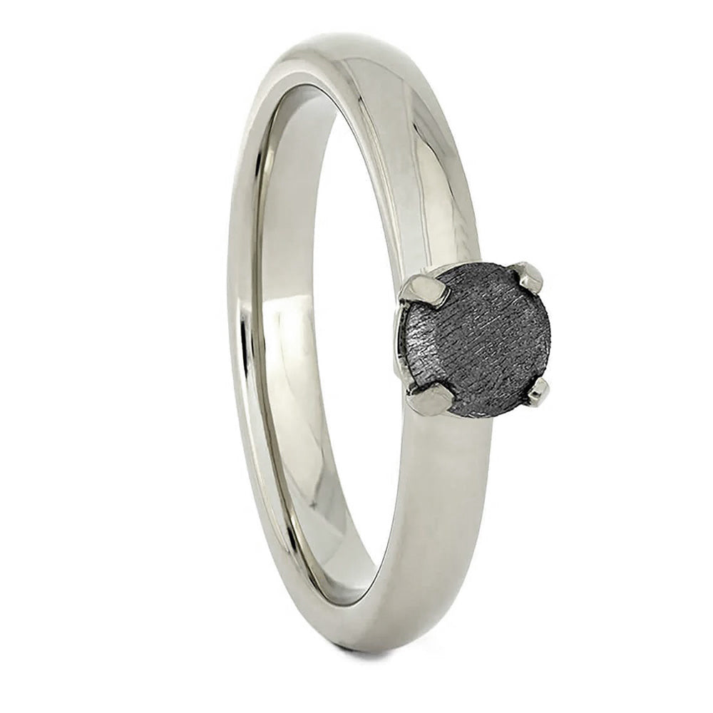 Meteorite Stone Engagement Ring