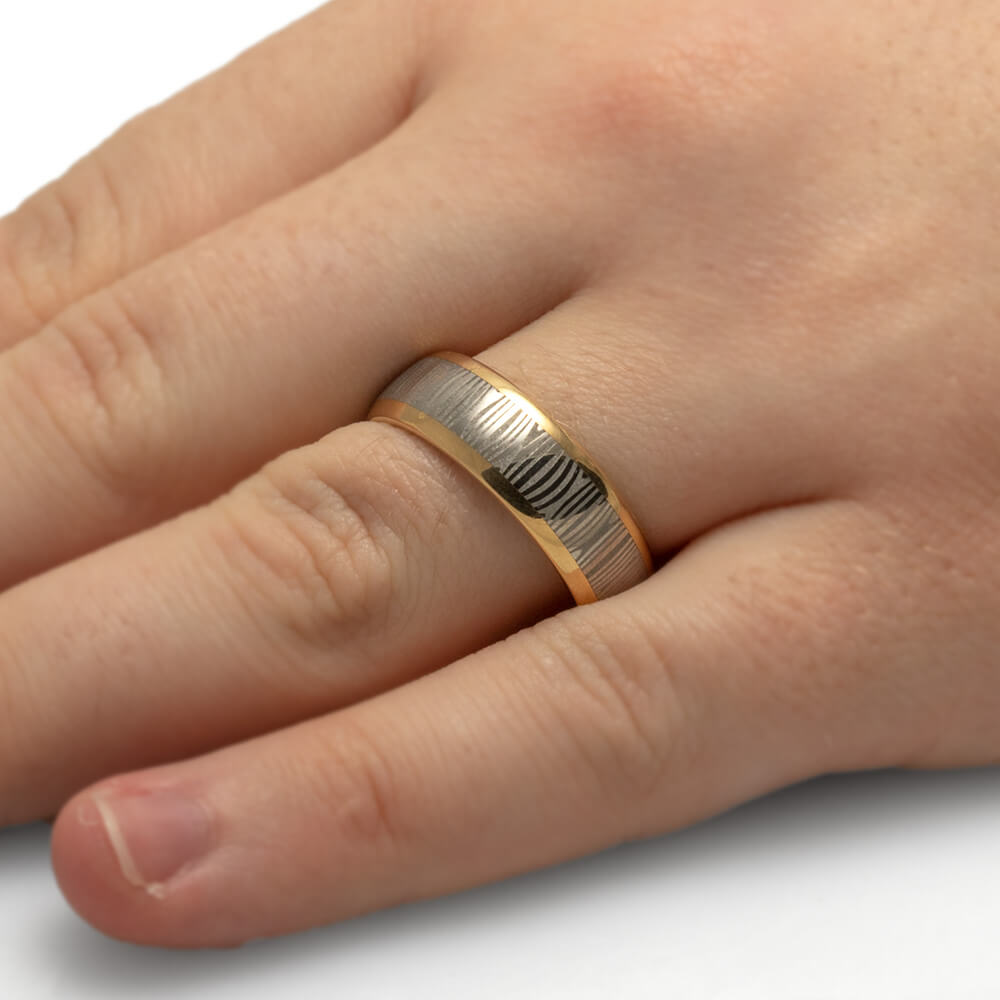 Damascus Wedding Band