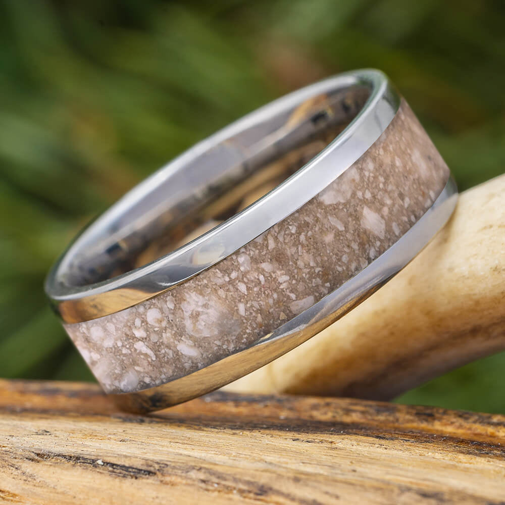 Titanium Memorial Ring with Ashes Jewelry By Johan