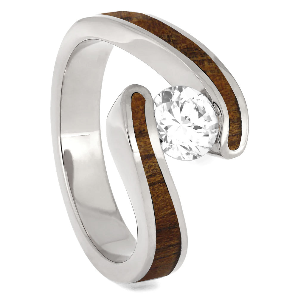 Wood & Moissanite Engagement Ring