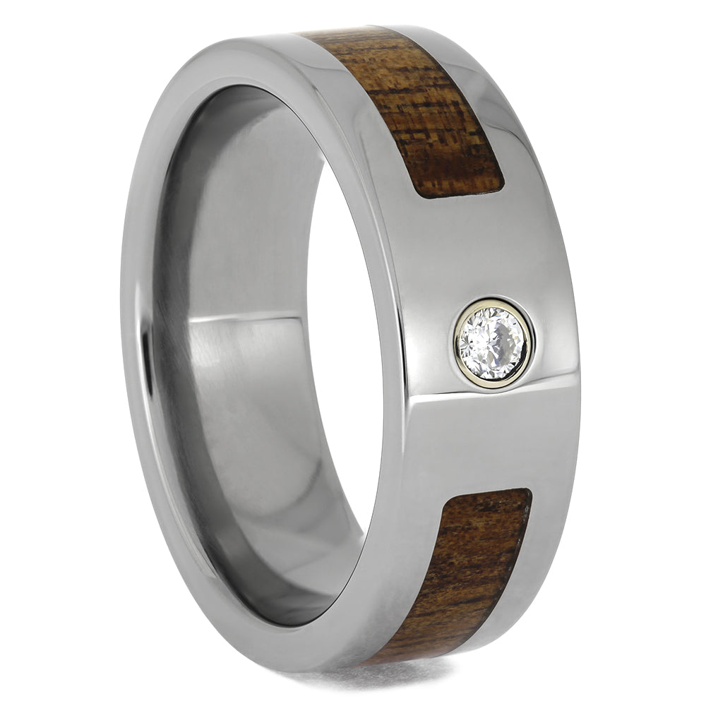Titanium and Wood Wedding Bands