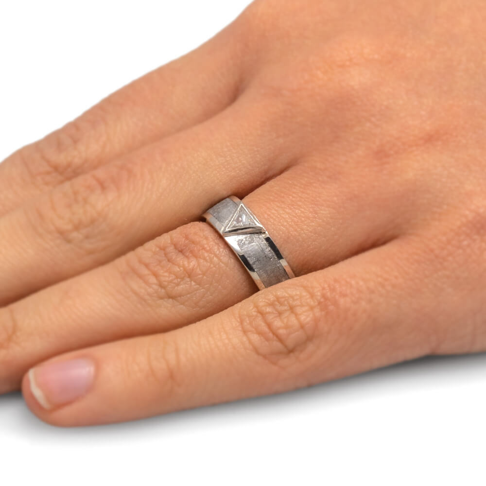 Triangle Diamond Wedding Band for Men