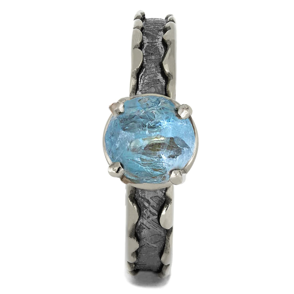 Rough Aquamarine Engagement Ring