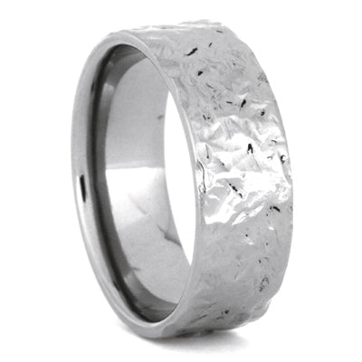 Titanium Men's Wedding Band with Hammered Finish