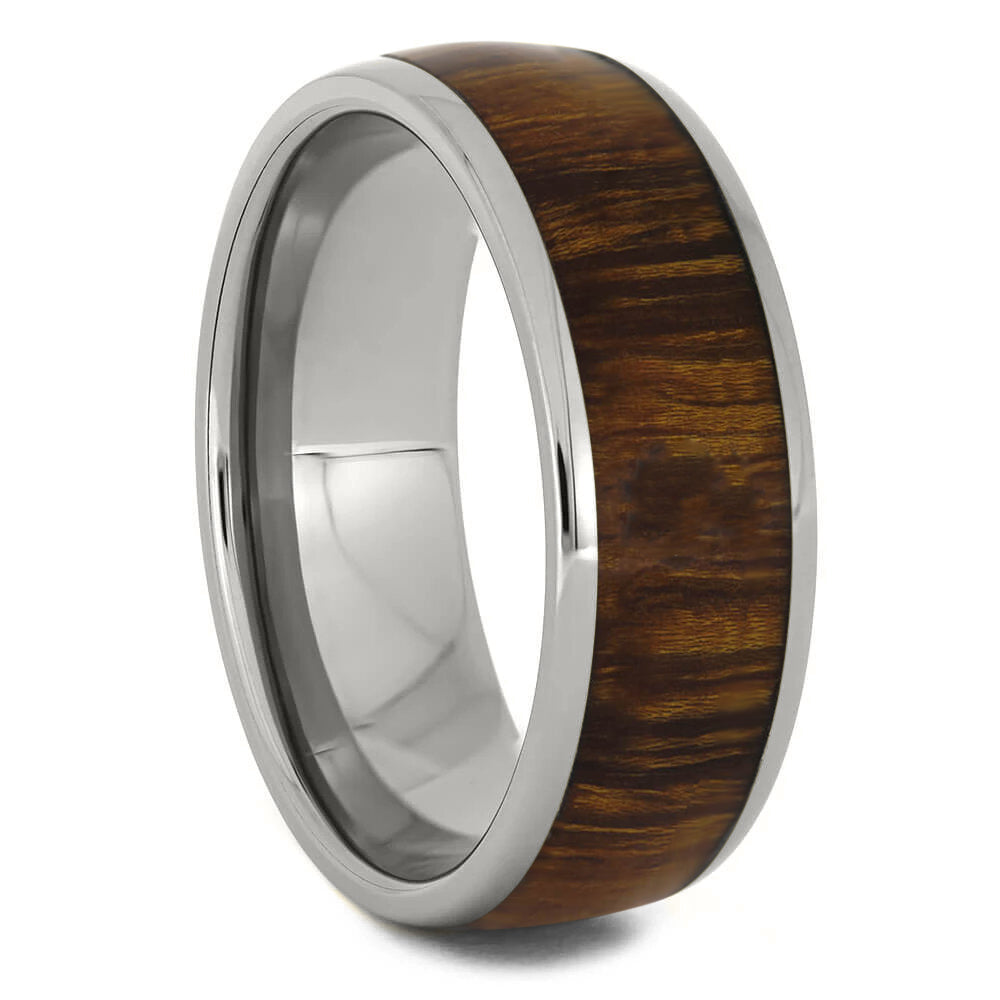 Simple Wood & Titanium Ring, 8mm Band - Jewelry by Johan