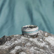 Meteorite & Blue Opal Men's Wedding Band