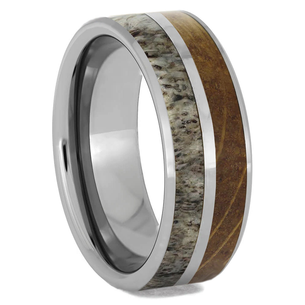Whiskey Barrel Oak & Deer Antler Ring - Jewelry by Johan