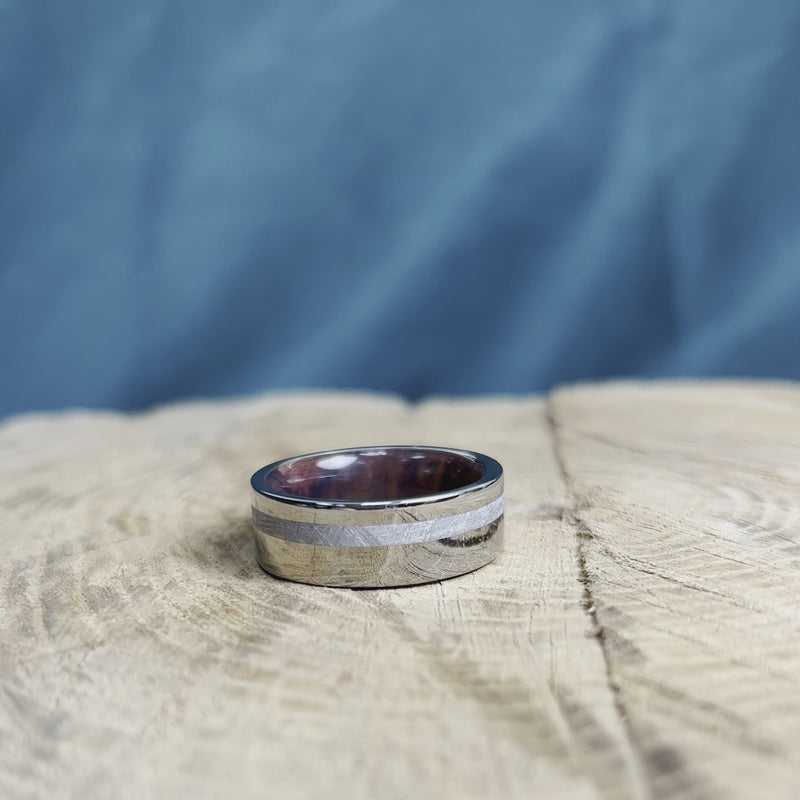 Wood & Meteorite Men's Wedding Band