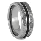 Meteorite Wedding Band With Crushed Onyx - Jewelry by Johan