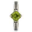 Green Engagement Ring with Meteorite