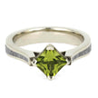 Meteorite Ring with Peridot