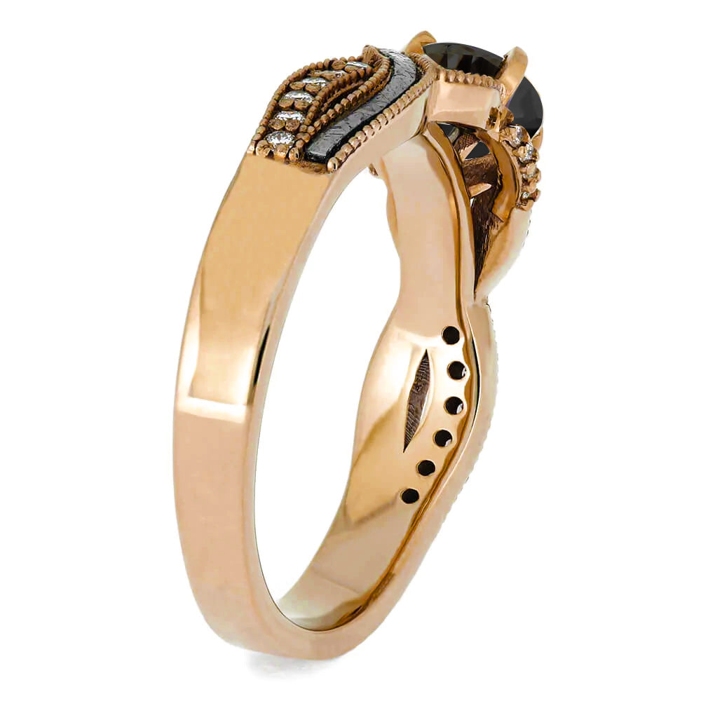 Black Diamond Engagement Ring Underside