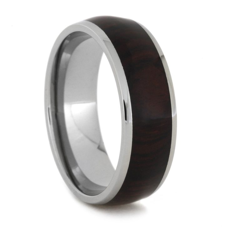 Cocobolo Wood Men's Ring In Titanium Band, Size 12-RS8358 - Jewelry by Johan