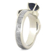 Blue Sapphire Engagement Ring, Meteorite Ring, White Gold Ring-3363 - Jewelry by Johan