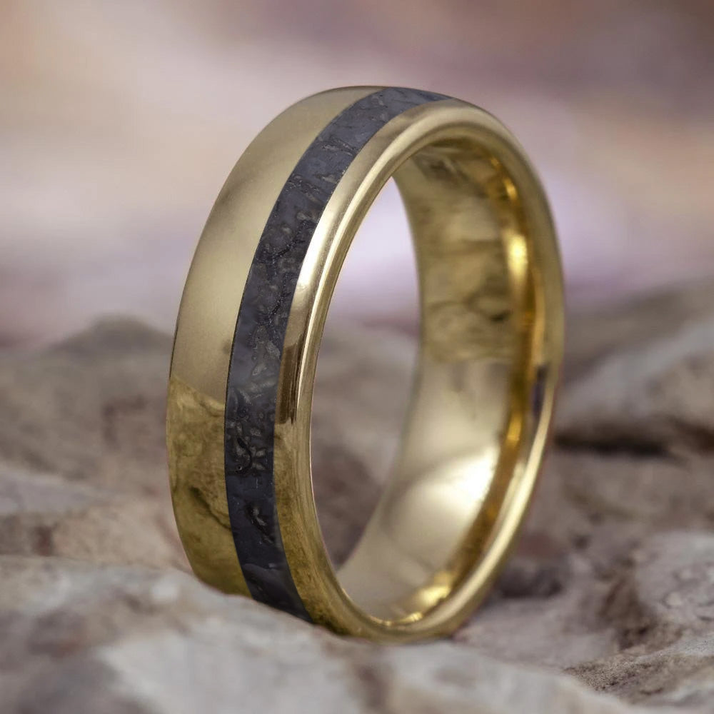 Solid Gold Dinosaur Wedding Band, 6mm Ring - Jewelry by Johan