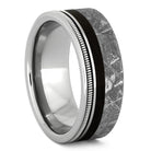 Guitar String Ring With Meteorite & Ebony Wood - Jewelry by Johan