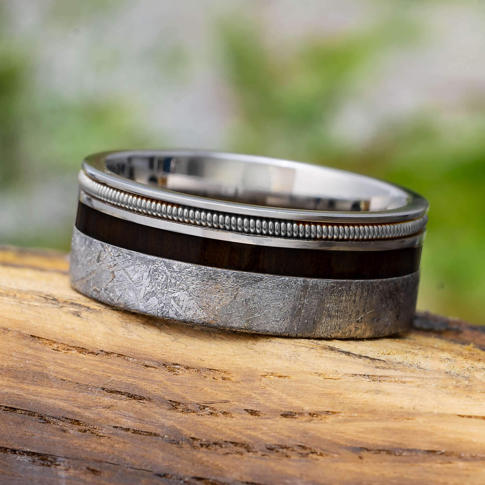 Jewelry by Johan Guitar String Ring with Meteorite & Wood (11)