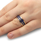 Lapis Lazuli Wedding Band In Rose Gold, Sapphire Engagement Ring-3410 - Jewelry by Johan