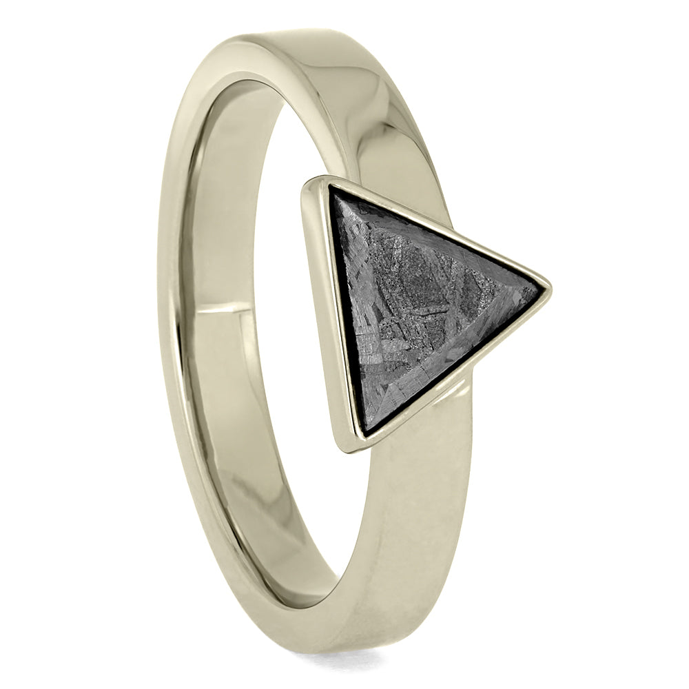 White Gold and Meteorite Engagement Ring