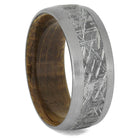 Men's Meteorite Wedding Band With Whiskey Barrel Wood Sleeve-3430 - Jewelry by Johan