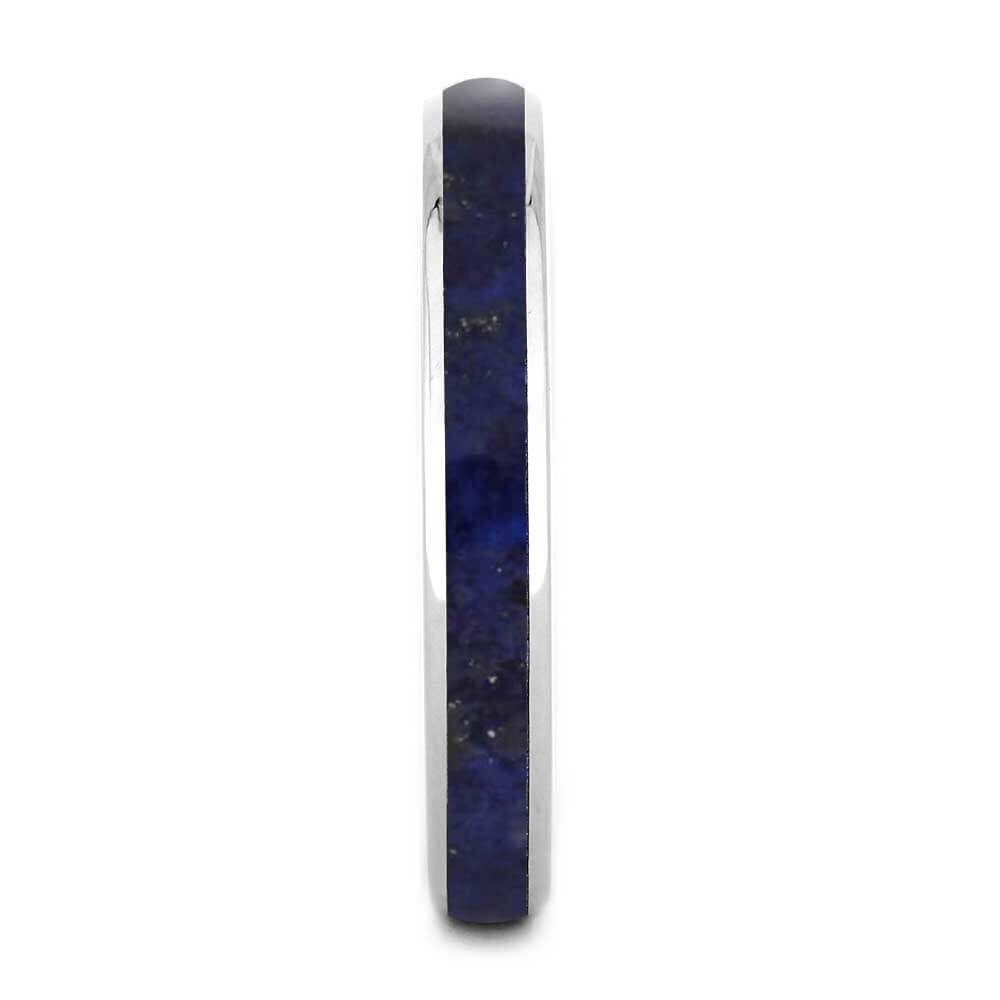 Lapis Lazuli Wedding Band For Women, Titanium Ring-3432 - Jewelry by Johan