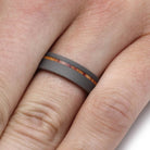 Sandblasted Titanium Ring With Tulipwood Sleeve-1907 - Jewelry by Johan